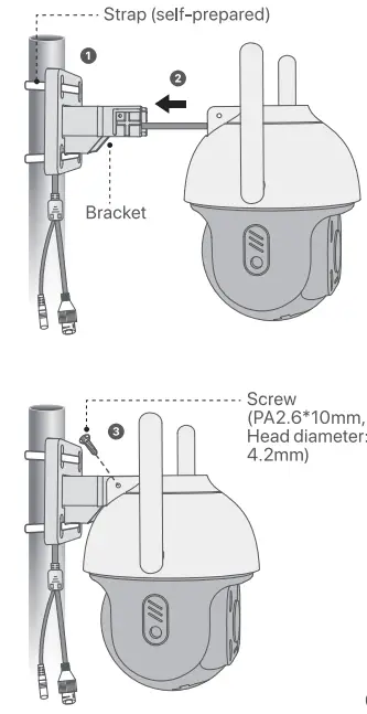 Tenda CH3 WCA Outdoor WiFi Pan or Tilt Camera - Pole mounting