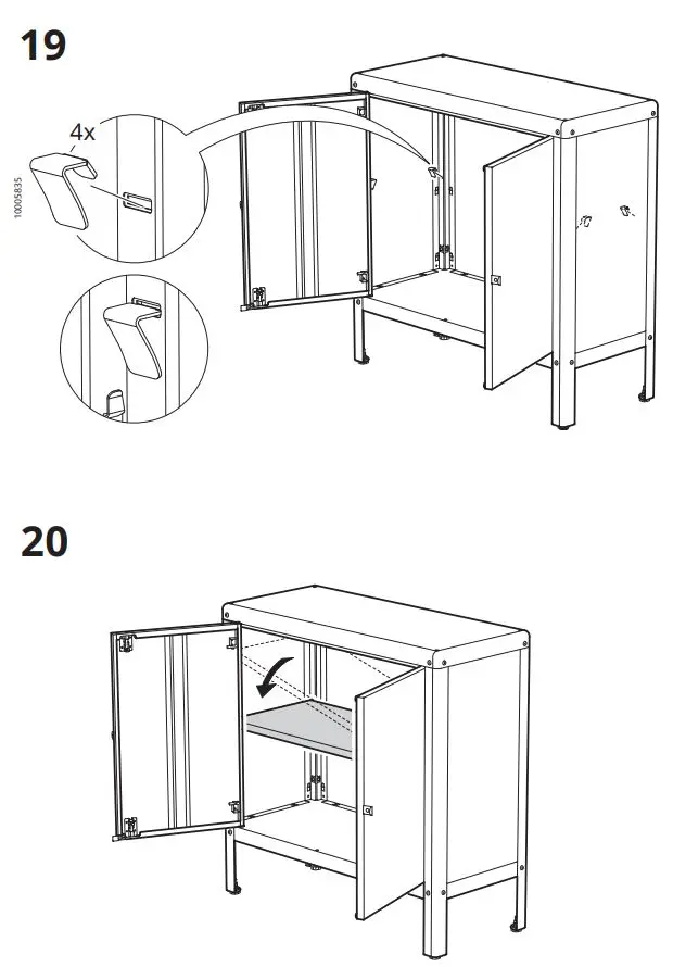 IKEA KOLBJORN Cabinet Instruction Manual - How to use 19,20