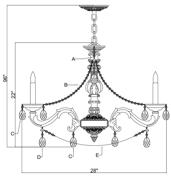 CRYSTORAMA 5026-VB-CL-MWP Six Light Chandelier Paris Market