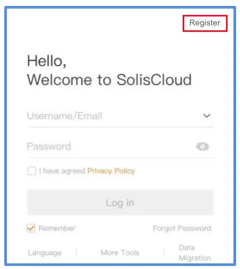 Create the Solis Cloud Account