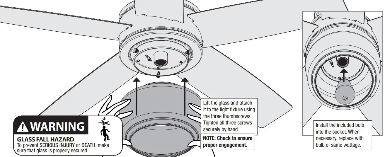Installing the Bulbs and Glass