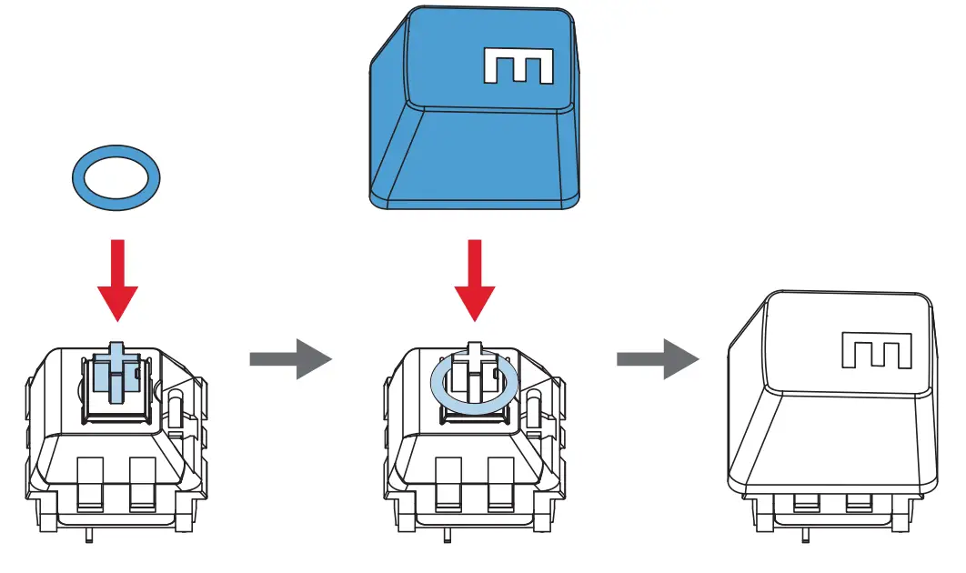 ENDORFY EY0E001 PBT Keycaps Keyboard - Mounting