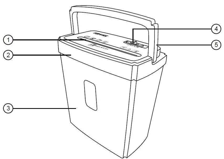 DURONIC-PS657-Paper-Shredder-fig-1