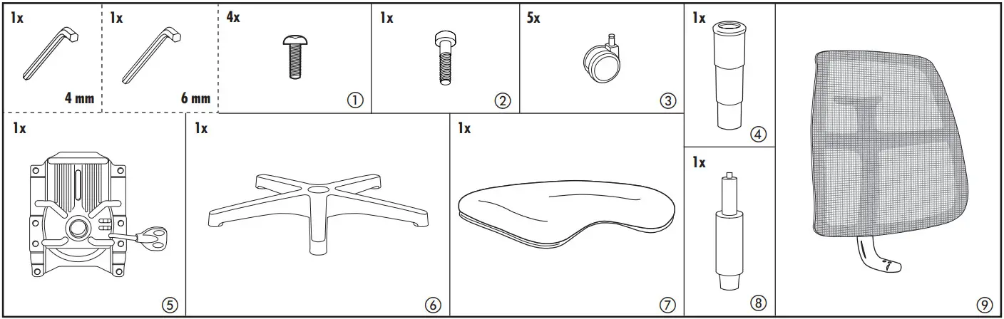 PAIDI SINO 2 Children's Swivel Chair - Parts