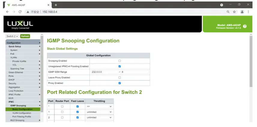 VigilLink AMS-4424P LUXUL PoEplus GbE Managed Switch - fig 1