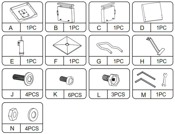 THE HOME DEPOT ZQ DAEMZV Dark Brown PU Leather Seat 360° Rolling Swivel Hair Salon Spa Equipment - Hardware List