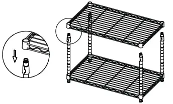 CAPHAUS RWW-CH24143BK Black 3-Tier Adjustable Height Wire Welded Steel Garage Storage Shelving Unit - FIG 3