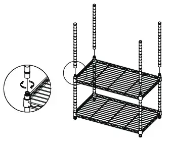 CAPHAUS RWW-CH24143BK Black 3-Tier Adjustable Height Wire Welded Steel Garage Storage Shelving Unit - FIG 4