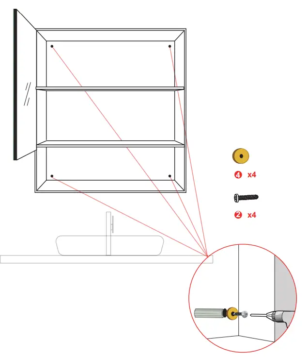 THE HOME DEPOT 21 Inch Rectangular Black Wood Surface Mount Medicine Cabinet - Fig4