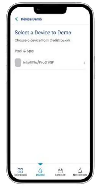 On The Pentair Home App