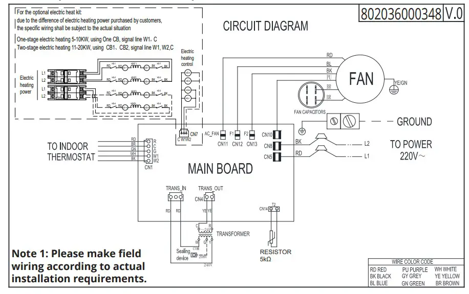 MR COOL PHK05H Pro Direct Heat Ki - Wiring