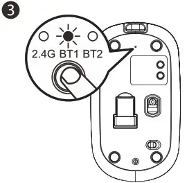 Shenzhen Dwason Technology Co Ltd KB220 Wireless Backlit Keyboard and Mouse - Bluetooth Connection Mode of the Mouse 3