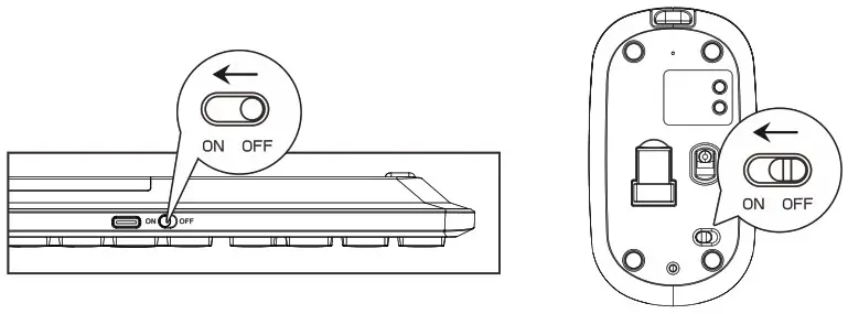 Shenzhen Dwason Technology Co Ltd KB220 Wireless Backlit Keyboard and Mouse - Wireless Connection Mode 1