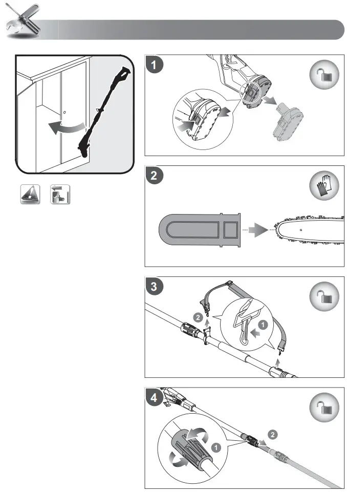 RYOBI OPP1820 18V ONE+ 3m Cordless Pole Saw - Parts 12