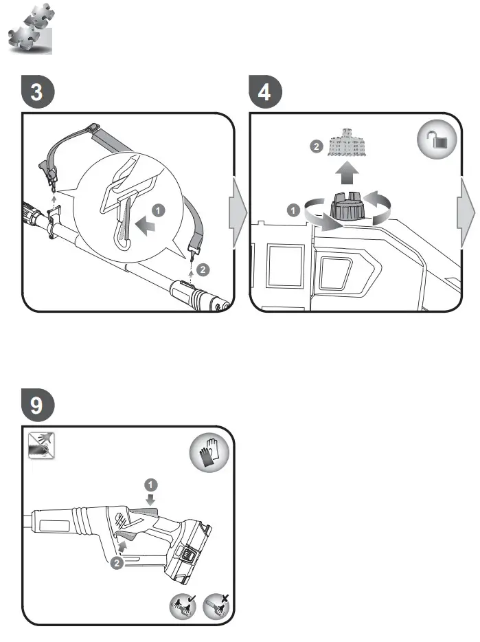 RYOBI OPP1820 18V ONE+ 3m Cordless Pole Saw - Parts 3