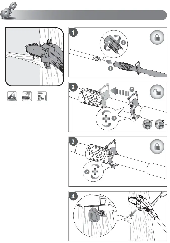 RYOBI OPP1820 18V ONE+ 3m Cordless Pole Saw - Parts 6