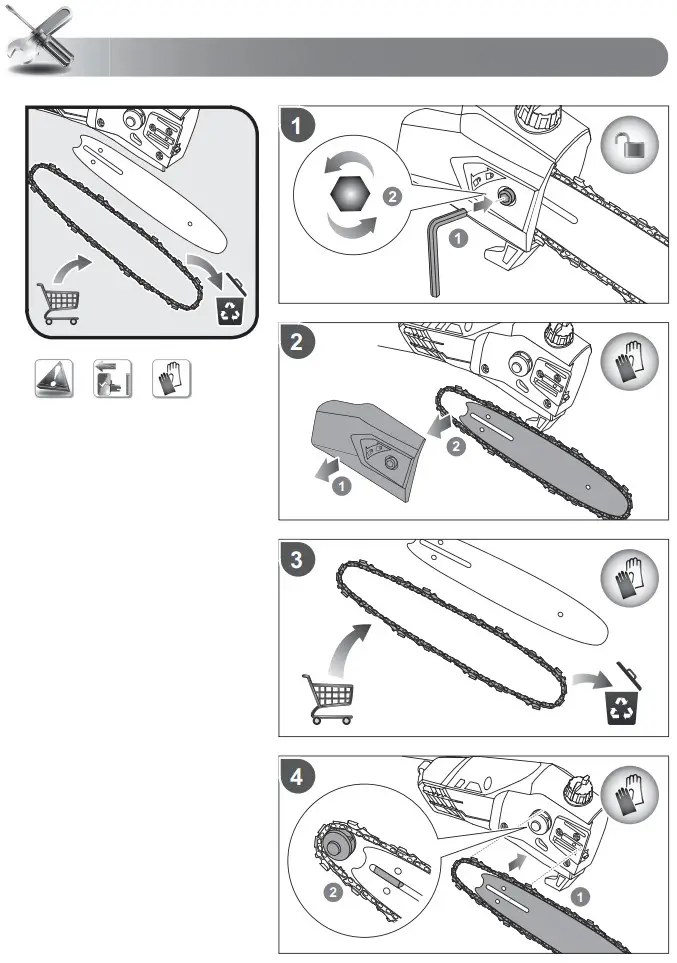 RYOBI OPP1820 18V ONE+ 3m Cordless Pole Saw - Parts 9