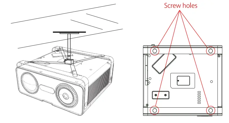 Yaber U10 Native 1080P Entertainment LCD Projector - Screw holes