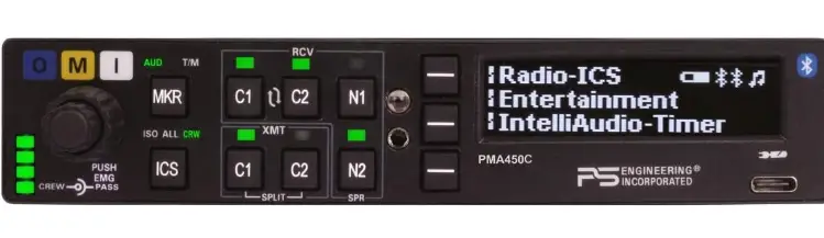 PS-ENGINEERING-PMA450C-Audio-Selector-Panel-Multi-Bluetooth-Connectivity-Marker-Beacon-Receiver -PRODUCT-IMAGE