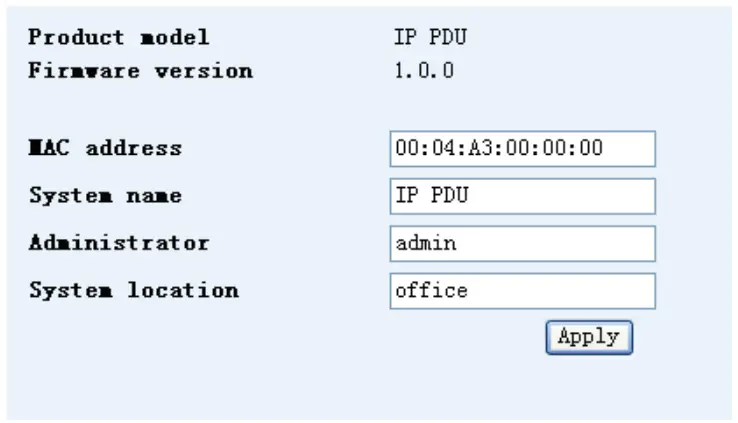 PDU System Information
