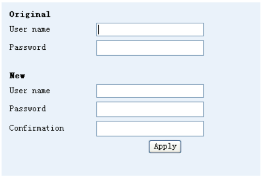 Change the User Name and Password