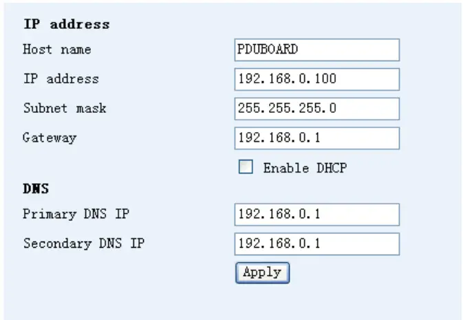 IP Address and DNS Setting