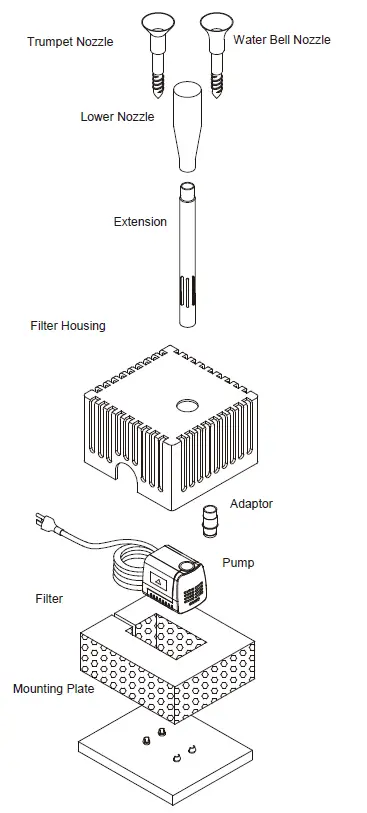 beckett-7207210-Small-Container-Fountain-Pump-Kit-FIG-1