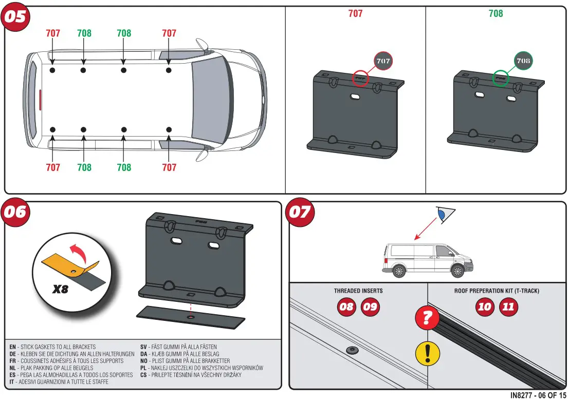VAN GUARD IN827 ULTI Rack plus - Installation