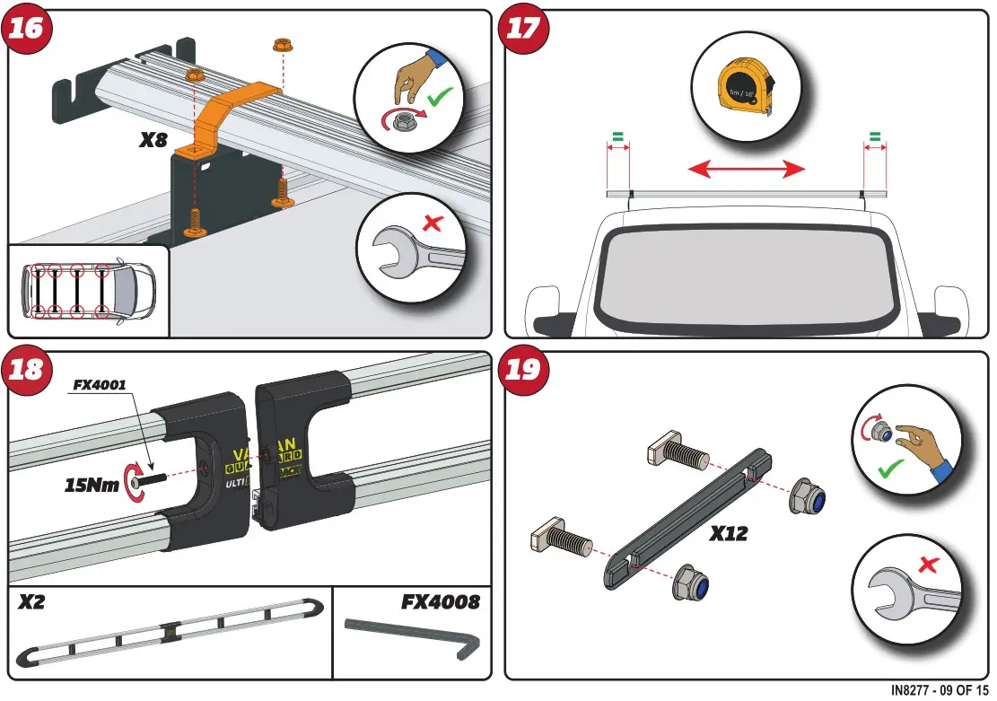 VAN GUARD IN827 ULTI Rack plus - Installation