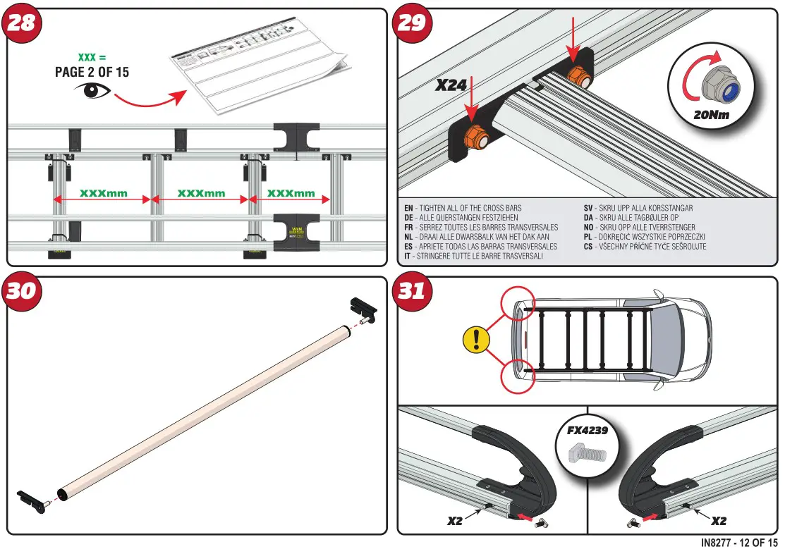 VAN GUARD IN827 ULTI Rack plus - Installation