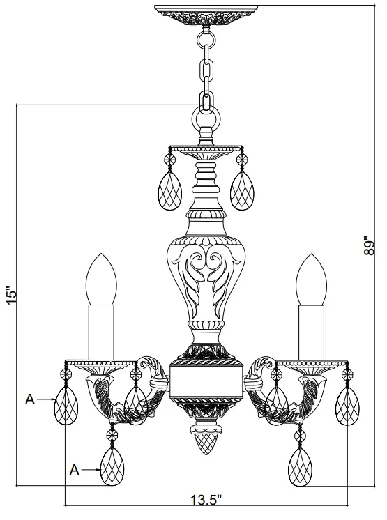 CRYSTORAMA 5024 VB CL MWP Four Light Mini Chandelier -