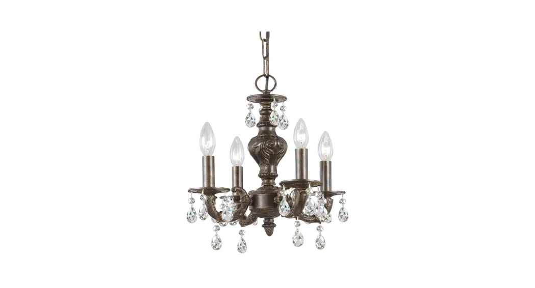 Crystorama 5024-vb-cl-mwp Four Light Mini Chandelier Instruction Manual