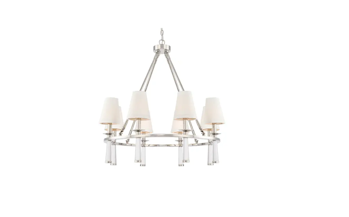 Crystorama 8867-pn Baxter Eight Light Chandelier Instruction Manual