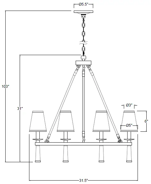 CRYSTORAMA 8867-PN Baxter Eight Light Chandelier fig-1