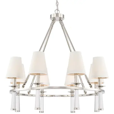 CRYSTORAMA 8867-PN Baxter Eight Light Chandelier