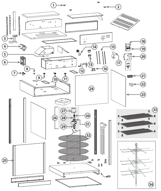 winco EDM 1K Wide Countertop Heated Display Merchandiser - fig