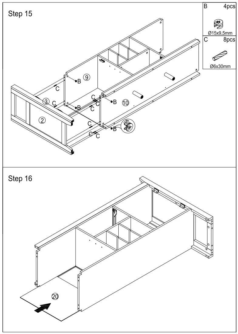 ModernLuxe WF297880 51 2 Inch Multifunctional Large storage capacity Cabinet Morden Console Table - Figer10
