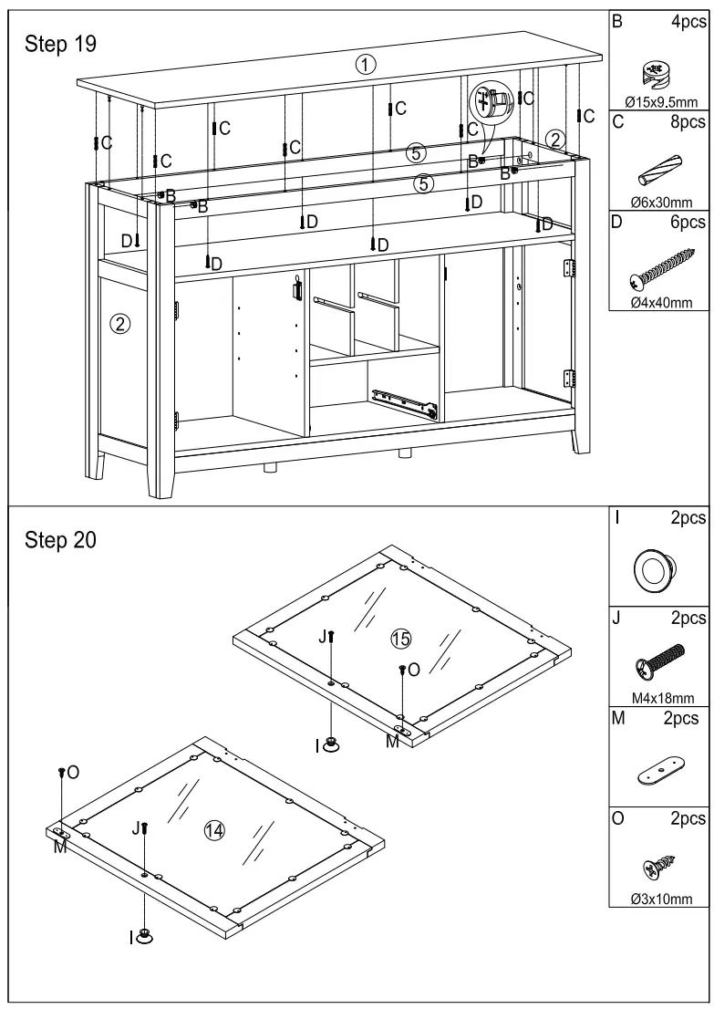 ModernLuxe WF297880 51 2 Inch Multifunctional Large storage capacity Cabinet Morden Console Table - Figer12
