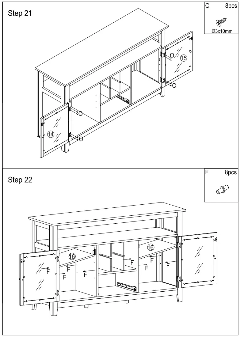 ModernLuxe WF297880 51 2 Inch Multifunctional Large storage capacity Cabinet Morden Console Table - Figer13