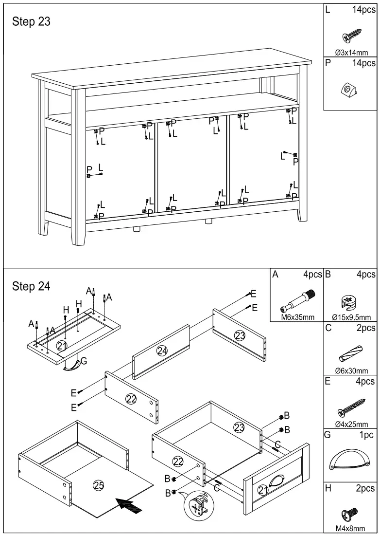 ModernLuxe WF297880 51 2 Inch Multifunctional Large storage capacity Cabinet Morden Console Table - Figer14