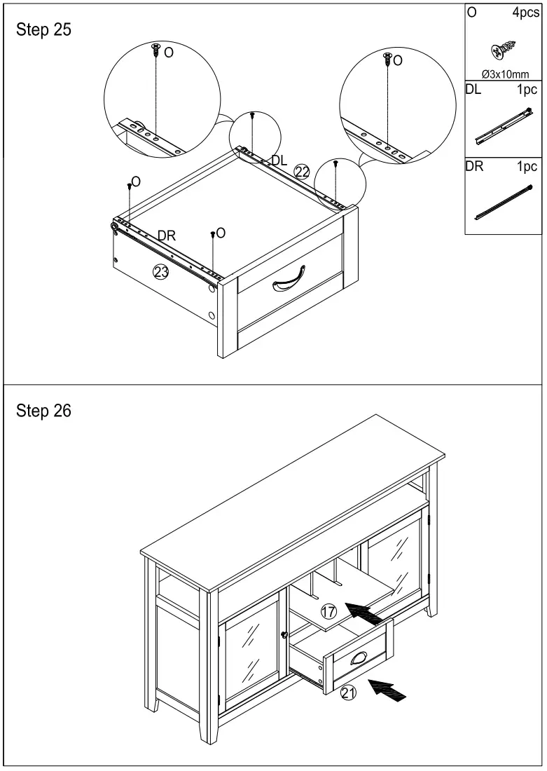 ModernLuxe WF297880 51 2 Inch Multifunctional Large storage capacity Cabinet Morden Console Table - Figer15