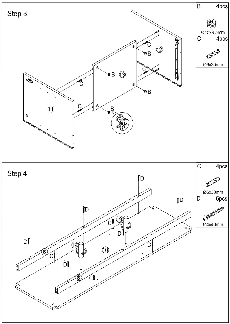 ModernLuxe WF297880 51 2 Inch Multifunctional Large storage capacity Cabinet Morden Console Table - Figer4