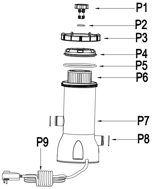 SereneLife SLPLRCT24 Rectangular Metal Frame Pool Set - EXPOLDED DIAGRAM