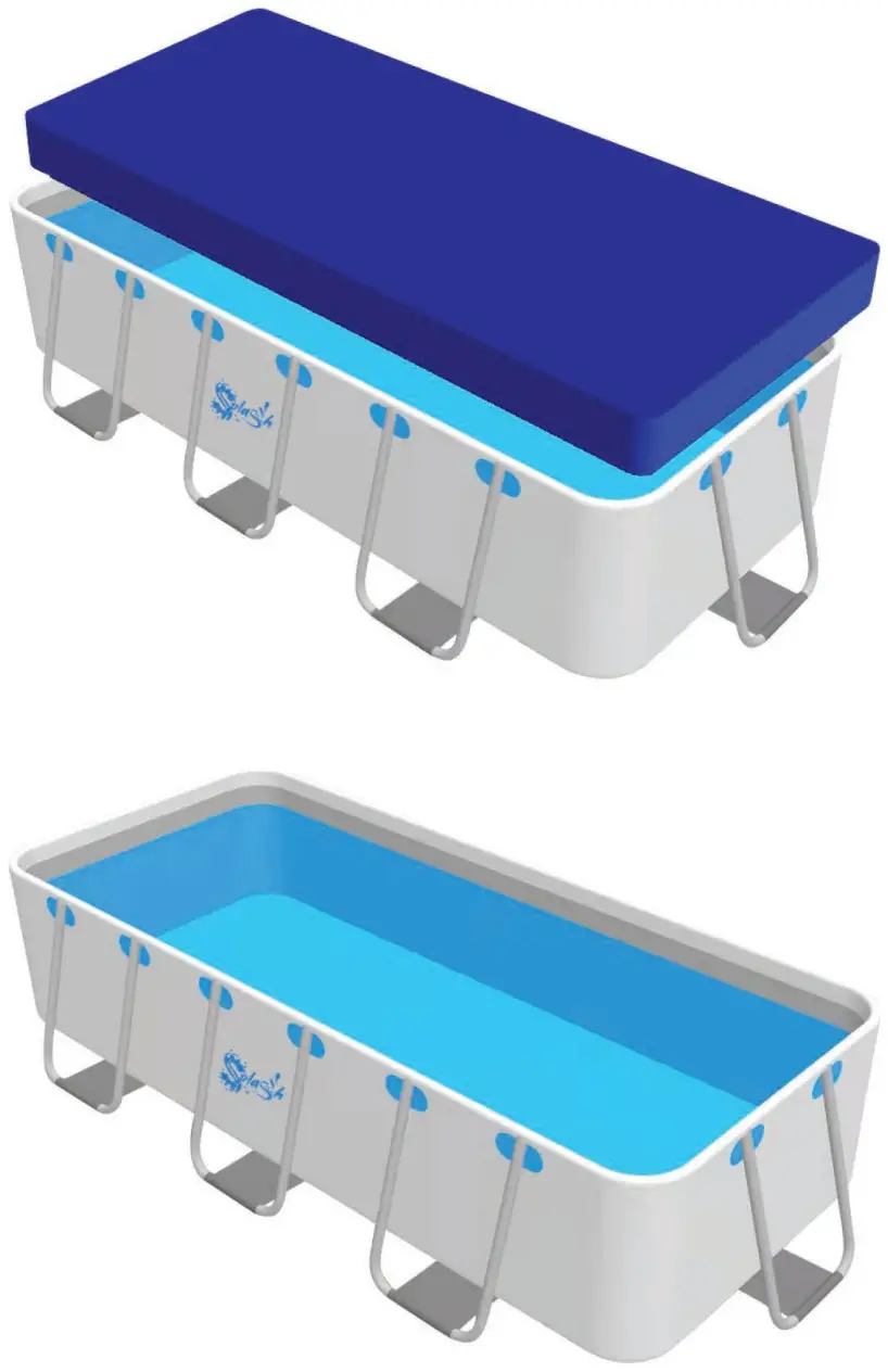 SereneLife SLPLRCT24 Rectangular Metal Frame Pool Set - POOL 2