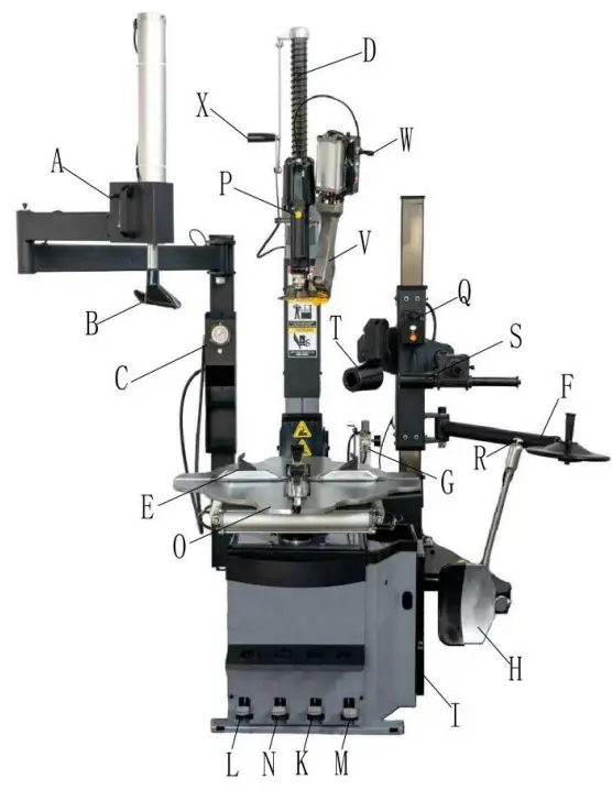 TOOLOTS 819F Automatic Tyre Changer - Description of equipment