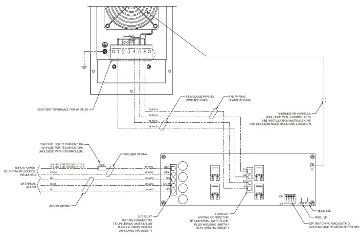 nVent HOFFMAN TEC24VCNTLRN Thermoelectric Temperature Controller - WIRING DIAGRAM