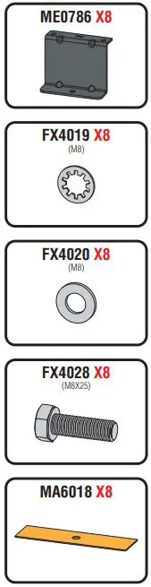 VAN GUARD IN8338 Ulti Rack plus Instruction Manual - SUPPLIED COMPONENTS