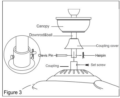 Breezary 24004 CH Ballet 36 Inch Indoor Chrome Crystal Retractable Ceiling Fan - The fan 3