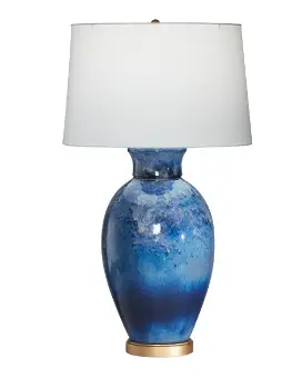ETHAN ALLEN 096179_BLU Blue Glaze Table Lamp