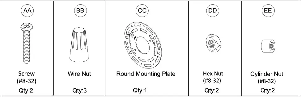 PROGRESS LIGHTING P710112 Wall Bracket Light - HARDWARE CONTENTS